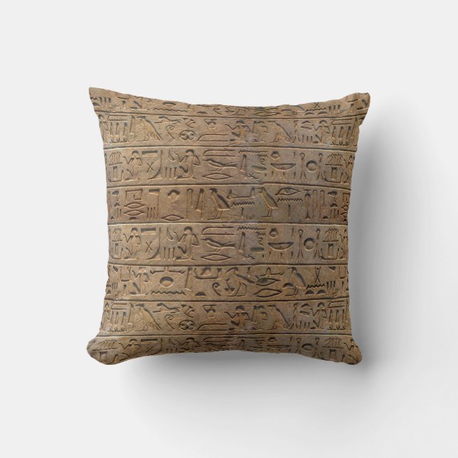 Ancient Egyptian Hieroglyphs Designer Gift Cushion (Front)