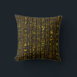 Ancient Egyptian hieroglyphs gold and black colour Cushion<br><div class="desc">Ancient Egyptian hieroglyphs gold and black colour throw pillow.</div>