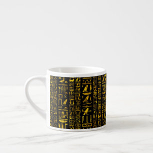 Ancient Egyptian hieroglyphs gold and black colour Espresso Cup