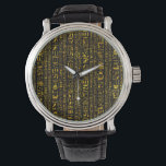 Ancient Egyptian hieroglyphs gold and black colour Watch<br><div class="desc">Ancient Egyptian hieroglyphs gold and black colour.</div>