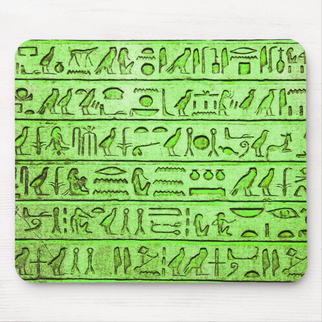 Ancient Egyptian Hieroglyphs Green Mouse Mat (Front)