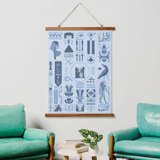 Ancient Egyptian Hieroglyphs Hanging Tapestry