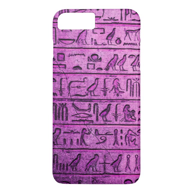 Ancient Egyptian Hieroglyphs Purple iPhone 7 Plus Case-Mate iPhone Case (Back)