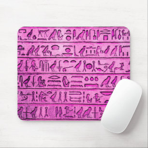 Ancient Egyptian Hieroglyphs Purple Mouse Pad