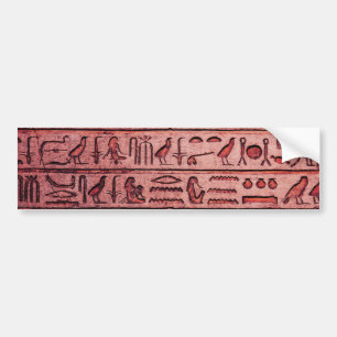 Ancient Egyptian Hieroglyphs Red Bumper Sticker