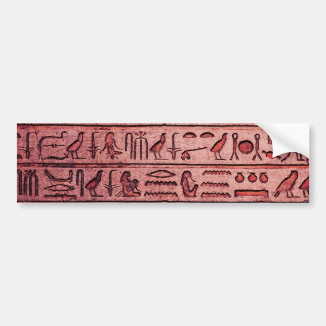 Ancient Egyptian Hieroglyphs Red Bumper Sticker (Front)