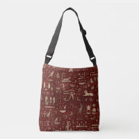 Ancient Egyptian hieroglyphs Red Leather and gold