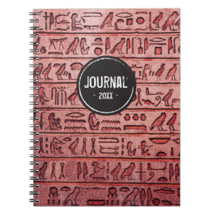 Ancient Egyptian Hieroglyphs - Red Notebook