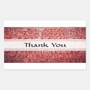 Ancient Egyptian Hieroglyphs Red Rectangular Sticker