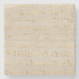 Ancient Egyptian Hieroglyphs Stone Coaster