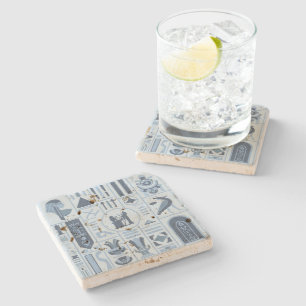 Ancient Egyptian Hieroglyphs Stone Coaster
