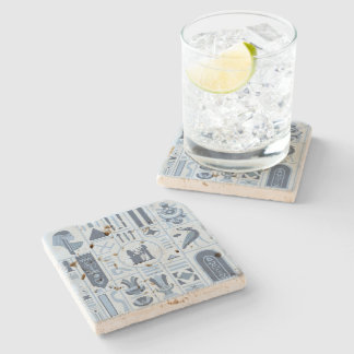 Ancient Egyptian Hieroglyphs Stone Coaster