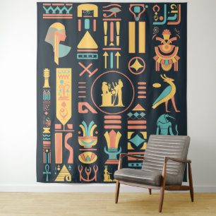 Ancient Egyptian Hieroglyphs Tapestry