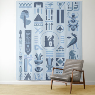 Ancient Egyptian Hieroglyphs Tapestry