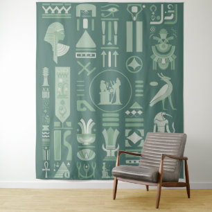Ancient Egyptian Hieroglyphs Tapestry