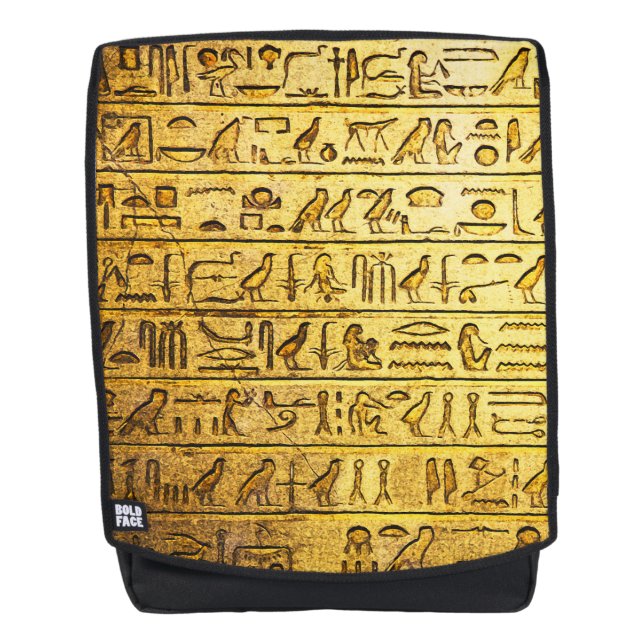 Ancient Egyptian Hieroglyphs Yellow Backpack (Front)