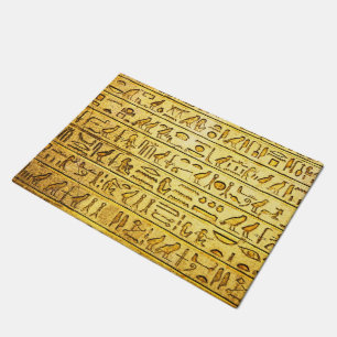 Ancient Egyptian Hieroglyphs Yellow Doormat