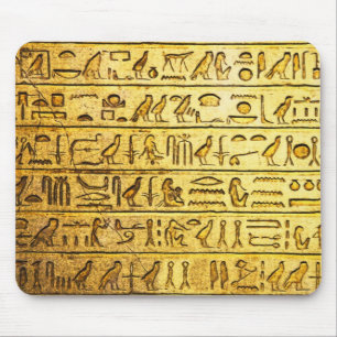 Ancient Egyptian Hieroglyphs Yellow Mouse Pad