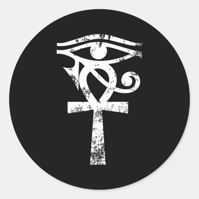 Ancient Egyptian Horus Eye Ankh Egypt Archaeologis Classic Round Sticker (Front)