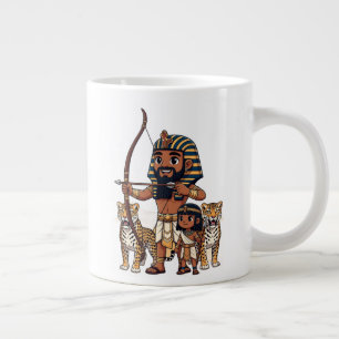 Ancient Egyptian Hunt with Leopards Large Coffee Mug