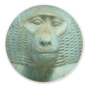 Ancient Egyptian Jade Baboon Snout  Museum Statue Ceramic Knob