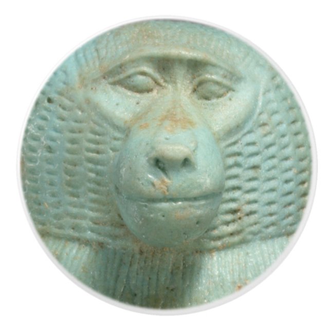 Ancient Egyptian Jade Baboon Snout  Museum Statue Ceramic Knob (Front)