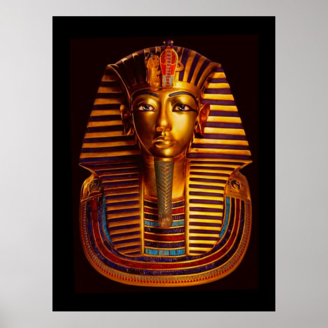 Ancient Egyptian King Tutankhamun Gold Burial Mask Poster (Front)