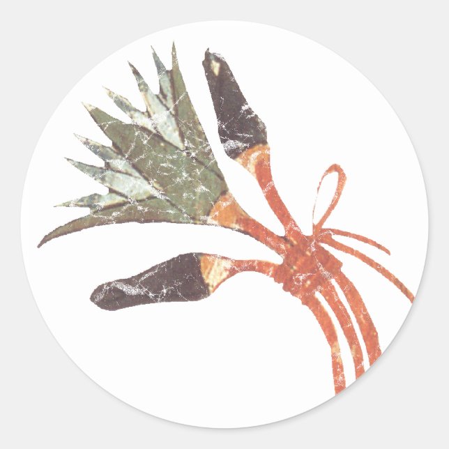 Ancient Egyptian Lotus Flower & Buds Classic Round Sticker (Front)