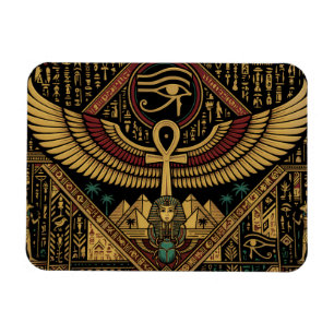 Ancient Egyptian Motifs Ankh Symbol & Eye of Horus Magnet