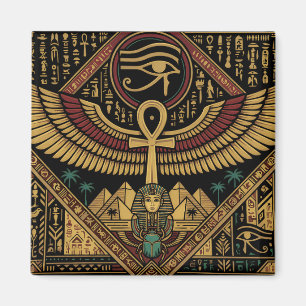 Ancient Egyptian Motifs Ankh Symbol & Eye of Horus Magnet