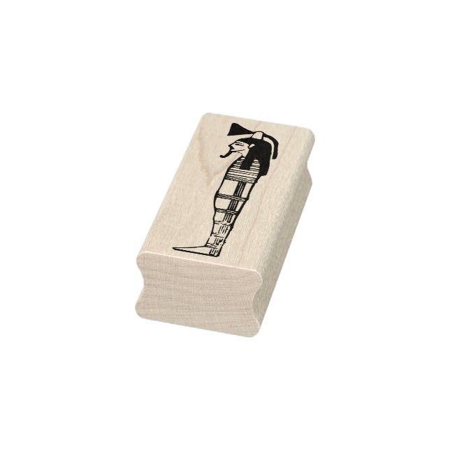 Ancient Egyptian mummy illustration art stamp (Stamp)