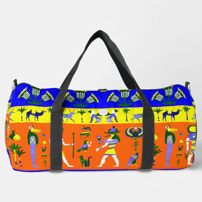 ancient egyptian mummy tomb art duffle bag (Front)