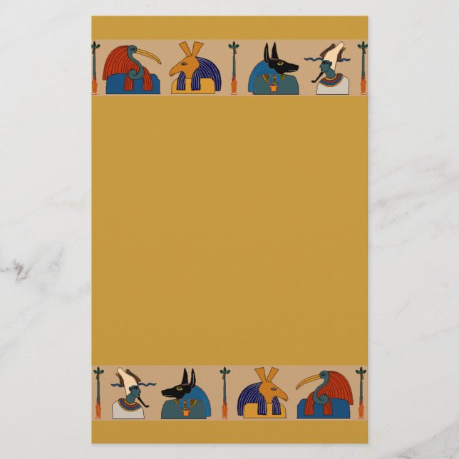 Ancient Egyptian Mythological Gods Mummy Ceremony Stationery (Front)