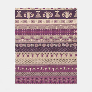Ancient Egyptian ornament Tribal seamless pattern. Fleece Blanket