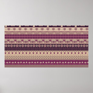 Ancient Egyptian ornament Tribal seamless pattern. Poster