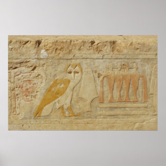 Ancient Egyptian Owl Hieroglyphic Poster