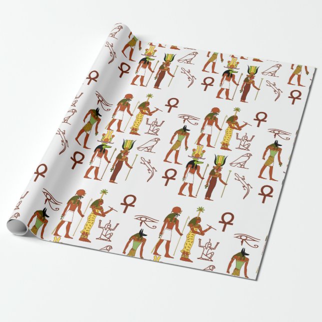 Ancient Egyptian Pantheon Wrapping Paper (Unrolled)