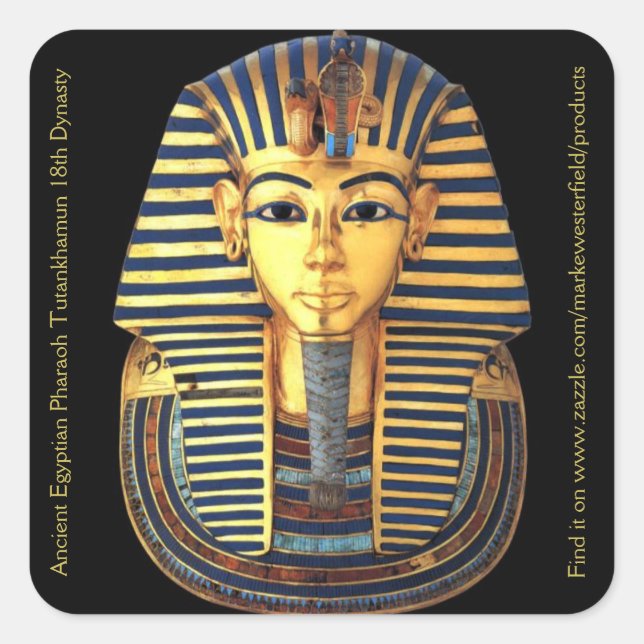Ancient Egyptian Pharaoh Tutankhamun 18th Dynasty Square Sticker (Front)