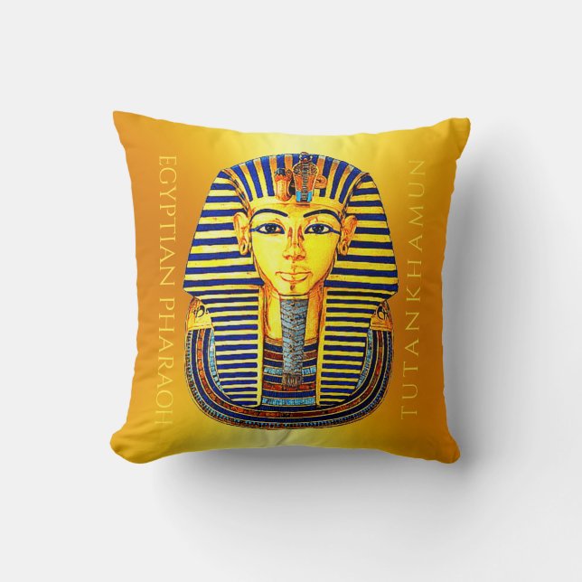 Ancient Egyptian Pharaoh Tutankhamun Gold Mask  Th Cushion (Front)