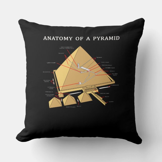Ancient Egyptian Pyramid Anatomy Archaeology Cushion (Front)