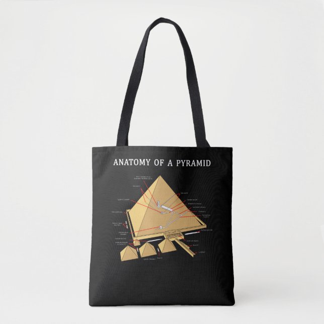 Ancient Egyptian Pyramid Anatomy Archaeology Tote Bag (Front)
