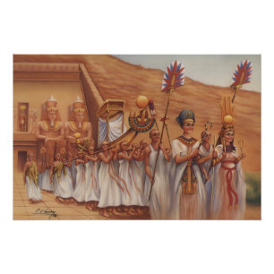 Ancient Egyptian Royal Procession Abu Simbel Art P Poster