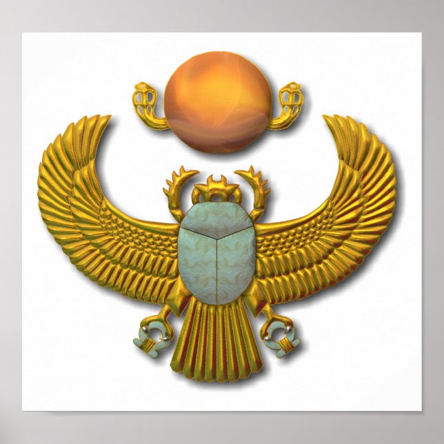Ancient Egyptian Sacred Scarab - Gold Poster (Front)