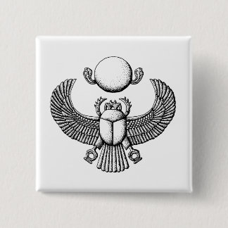 Ancient Egyptian Scarab Black and White 15 Cm Square Badge
