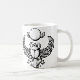 Ancient Egyptian Scarab Black and White Coffee Mug