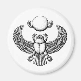 Ancient Egyptian Scarab Black and White Magnet