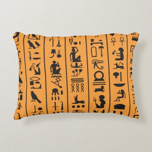 Ancient Egyptian Scribe Script Ochre Desert  Decorative Cushion (Front)