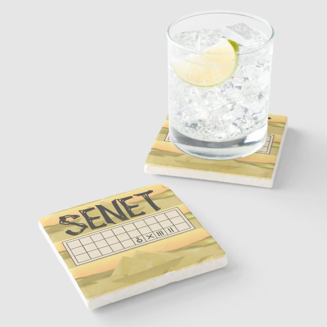 Ancient Egyptian Senet Board Stone Coaster (Side)