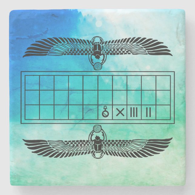 Ancient Egyptian Senet Board Stone Coaster (Front)