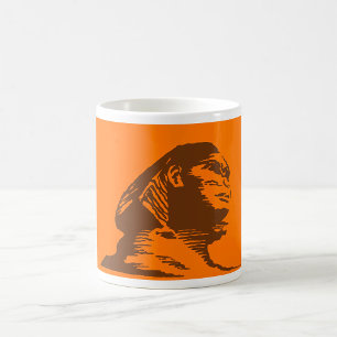 Ancient Egyptian Sphinx Bold Orange And Brown  Coffee Mug